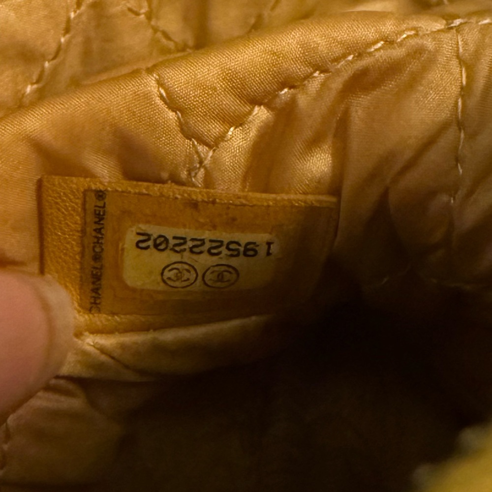 CHANEL O Case Yellow Lambskin Leather Quilted Pouch - Picture 12 of 13
